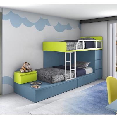 China Wholesale Modern Style Kids Furniture 20BWB045 Single Kids Bunk Beds Map Bed for sale