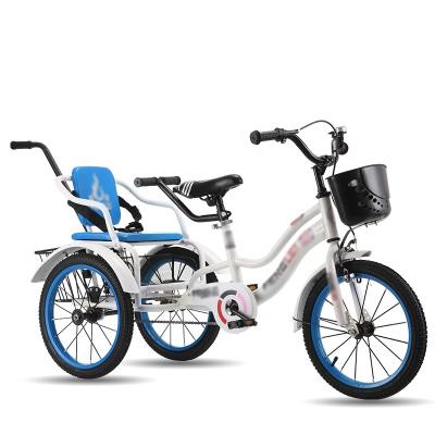 China Ride On Toy New Model 3 Wheel With Canopy Double Seat Latest Quality Kids Tricycle for sale