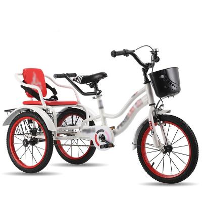 China Ride On Toy High Quality Multi Style Twin Three Wheel Metal Double Seat Toddler Tricycle for sale