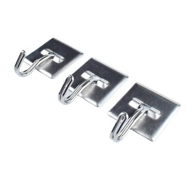 China Durable Strong Adhesive Self Adhesive Stainless Steel Wall Hooks For Kitchens, Bedrooms And Bathrooms for sale