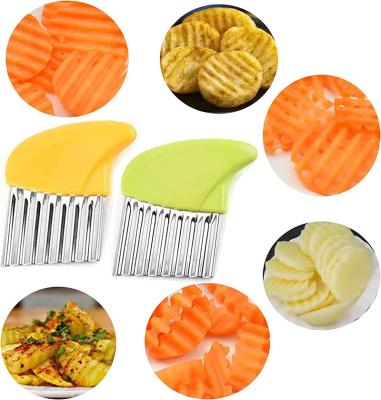 China Viable Chopper Knife Stainless Steel Wavy Ply French Fries Wavy Cutter For Potato Cucumber Vegetable Carrots for sale