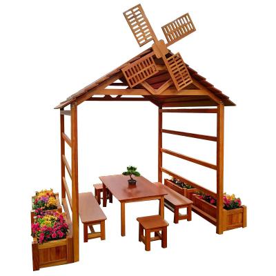 China Kids Outdoor Entertainment Ourdoor Kindergarten Wooden Toy House for sale