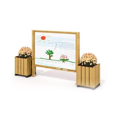 China Playground Kindergarten Children Wooden Board Indoor Wooden Drawing Blackboard for sale