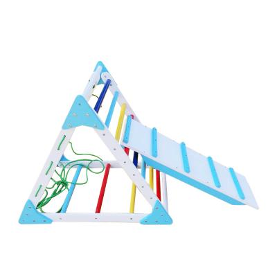 China Eco-Friendly Triangle Climber With Safety Climbing Ladder For Toddlers Suitable For Kids Boys Girls Natural Toys Games for sale