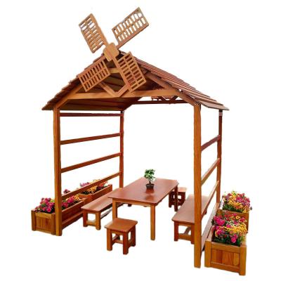 China Eco-Environmently Outdoor Furniture Garden Kids Toys Wooden House Outdoor Pavilion For Children for sale