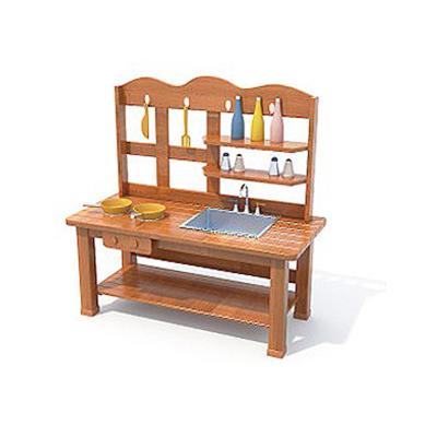 China Wooden Outdoor Playground Furniture Wooden Outdoor Playground Toys Children's Kitchen for sale