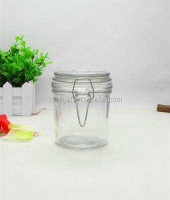 China Traditional Round 300ml Airtight Airtight Glass Storage Jar With Clip Top Lid for sale