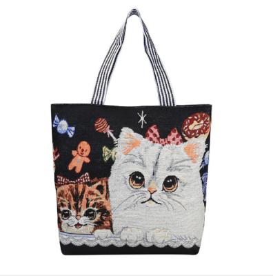 China 2021 Wholesale Custom Canvas Embroidery Lady Fashion Shopping Bag Large Capacity Cute Cute Bag for sale