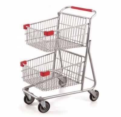 China Durable Custom Made Fit Double Decker Shopping Carts for sale