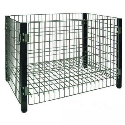 China Supermarkets.warehouse hot sale warehouse storage folding stackable metal crates for sale