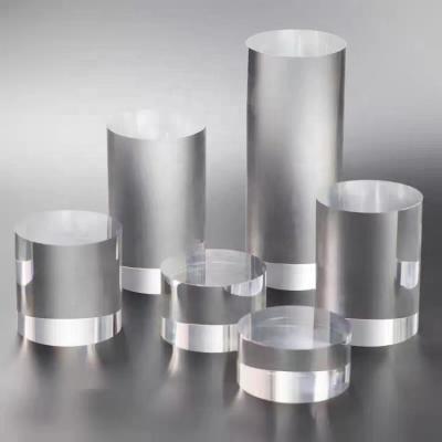 China Custom Size Accepted Crystal Strip Cylindrical Square Decoration Acrylic Cylinder for sale