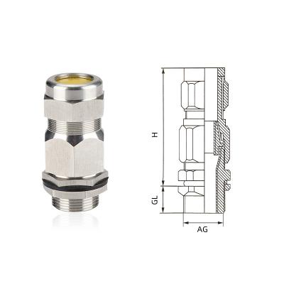 China 304/316 Metric Type Explosion Proof Single Joint Stainless Steel Cable Wire Gland Wholesale EX Armored Cable Gland for sale