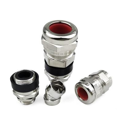 China 304/316 stainless steel cable glands double gland compression EX cable suitable for armored explosion-proof cable gland for sale