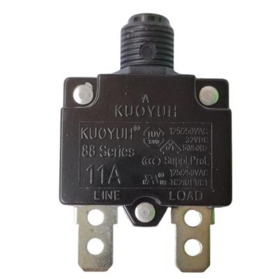 China KUOYUH 88 Series 11A Straight Thermal Overload Protector PIN Mini Circuit Breaker Manual Reset 88-11A Current Protector for sale