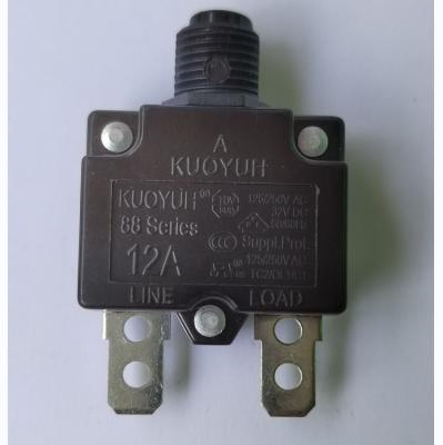 China Wholesale Price Kuoyuh 88 Series 12A Pin Mini Circuit Breaker Manual Reset Overload Protector Straight Thermal Switch 88-12A for sale