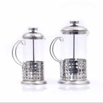 China Viable Coffee Glass Metal Material French Press French Press Coffee Maker Teapot for sale