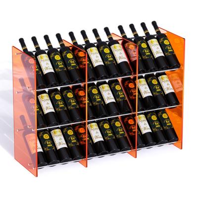 China High Quality Clear Stackable Acrylic Single Wine Bottle Storage Organizer Wine Rack Stand For Kitchen Countertops for sale