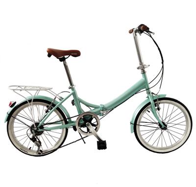 China 2020 Hot Sale 20 Inch Alloy Rim Folding Steel Cycle Spoke Folding Bike 6 Speed ​​Mini Folding Bike for sale