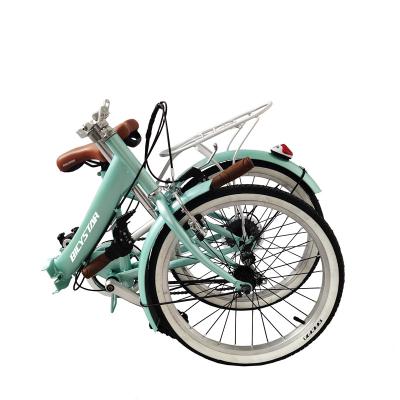 China 2020 Hot Sale 20 Inch Alloy Rim Folding Steel Cycle Spoke Folding Bike 6 Speed ​​Mini Folding Bike en venta