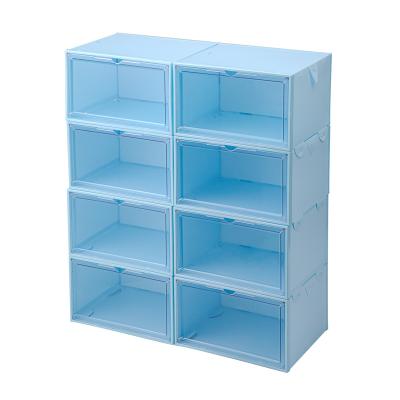 China Durable Folding shoe box transparent shoe cabinet sneaker display cabinet to store artifacts save space for household shoe shelves for sale