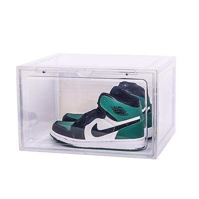 China Durable Transparent shoe box side door magnetically magnetized basketball shoes display cabinet dust-proof and oxidation-proof shoes for sale