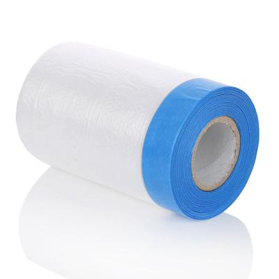 China Custom Clear Pe Moisture Proof Protective Coating Plastic Painters Tape Automotive Masking Film Pre-Folded Maskingfilm for sale