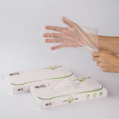 China Food Service China Wholesale Transparent PE Food Grade Eco Friendly Waterproof Antibacterial Plastic Disposable Gloves for sale