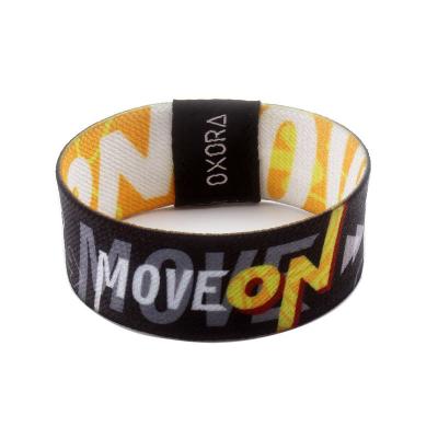 China Waterproof / Customized NFC 213 Polyester Stretch Wristband Elastic Wristband Waterproof LOGO Sublimation Active Festival Event RFID With QR Code for sale