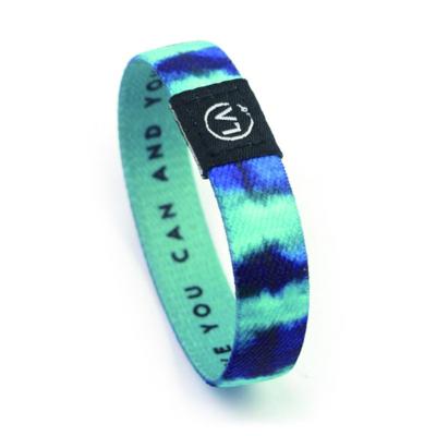 China Waterproof/S50 RFID LOGO Sublimation Active Festival Event Customized NFC Polyester Stretch Wristband Waterproof Elastic Wristband With QR Code for sale