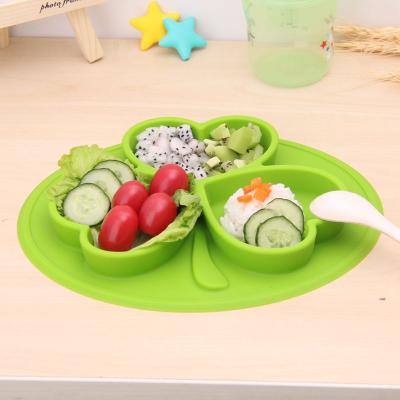 China Food Grade Silicone Rubber Silicone Baby Dish Suction Bowl Non Slip Toddler Food Feeding Dish For Kids for sale