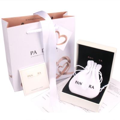 China Velvet Wholesale Jewelry Box for Pandoraes Bracelet Ring Pendant Set Travel Storage Box with Logo Custom Packaging Luxury High Quality for sale