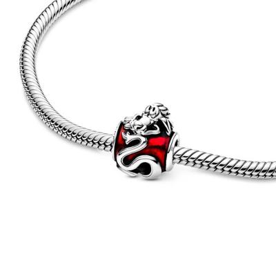 China Cute Wholesale S925 Sterling Silver  Beads Mulan Mushu  fit Women's pandoraes Original Bracelet DIY Charms jewelry Holiday gifts for sale