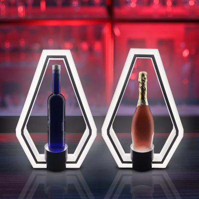 China Champagne Wine Lights Seat Holder Luminous Creative Camping Led Wine Bottles Display Rack For Bar Ktv Party Lounge Nightclub for sale