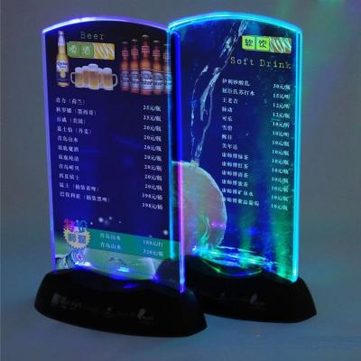 China Food Brand Wine Brand Menu Board Camping Solar Powered Led Acrylic Display Board for sale