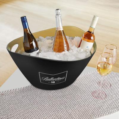 China Viable Custom Acrylic Logo Beer Plastic Wine Ice Bucket Beverage Buckets Bar Party Led Ice Buckets Wholesale for sale