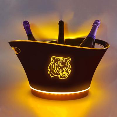 China 5L Large Capacity Champagne Wine Drinks Beer Led Waterproof Viable Ice Bucket For Party Home Bar for sale