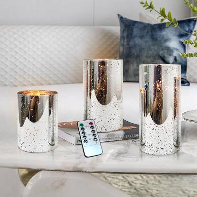 China Three-piece remote control led flameless flameless moving paraffin candle wick battery cable the candle for sale