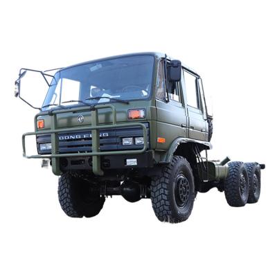 China dongfeng 6*6 double row special vehicle chasssis 7350*2360*2840mm flat head vehicle off-road chassisff-road for sale