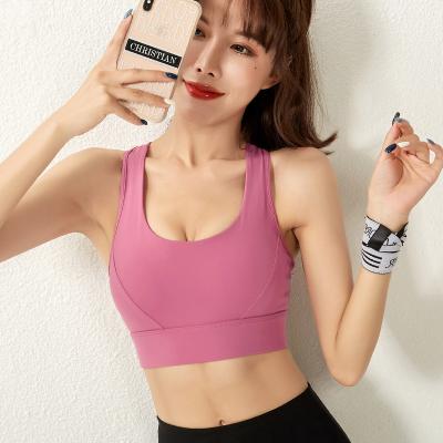 China 2021 Wholesale Fitness Yoga Bra Breathable Lift Up Sports Bra High Impact Women Wear Active Sports Bra for sale