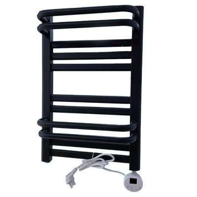 China Black Corner Towel Heater Hot Sale 600*400mm Carbon Steel Bathroom Warmer Rack for sale