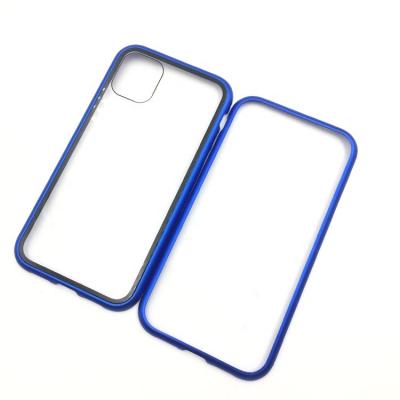 China Double Sided Glass Phone Case Cover Device Magnetic Adsorption Metal Magnetic Case for sale