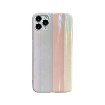 China Hot Selling Custom Cover Device New Arrival Laser Light Rainbow Aurora Phone Case for sale