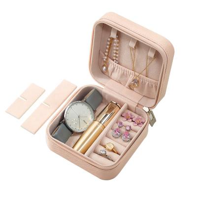 China Handmade Jewelry Storage Case Gift Packaging Morocco Paper Ring Necklace Custom Glass Box Portable PU Leather Small Travel Jewelry Boxes for sale