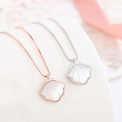 China Custom Tasty Pendant 2021 Fashion Charm Women Choker Necklace Eco-Friendly Shell 925 Initial Jewelry Bisuteria Sterling Silver for sale