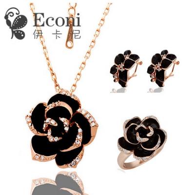 China Environmental Friendly Flower Earing And Choker Necklace Set Initial Necklace Fashion Jewelry 2021 18k Gold Chain Pearl Necklace Charm Women Sets for sale