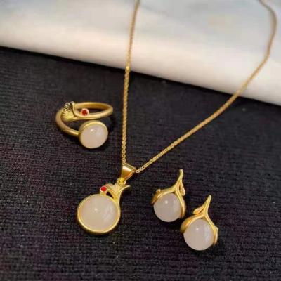 China Environmental Friendly Gemstone Earing And Necklace Set Choker Necklace Initial Fashion Jewelry 2021 18k Gold Chain Pearl Necklace Charm Women Sets for sale