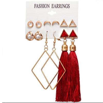 China Popular Korean Ethnic Gold Plated Tassel Circle Statement Channel Designer Fashion Earings Brands For Women Earrings Set Jewelry 2021 for sale