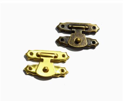 China Metal Nini Box Latch Lock Small Trunk Swing Bag Clasp Hitch Peg Latch Gold Latch for sale