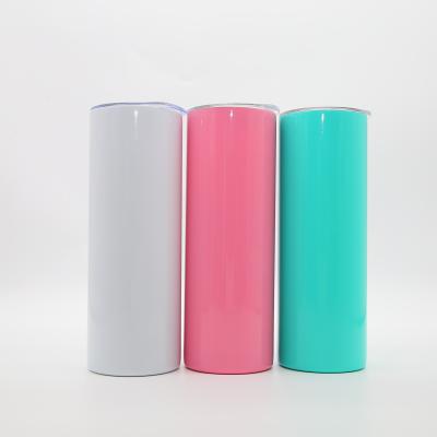 China Double Wall 20oz 304 Stainless Steel 600ml Straw Tumbler Insulated Vacuum Sublimation Straight Blank Heat Printing Mugs for sale