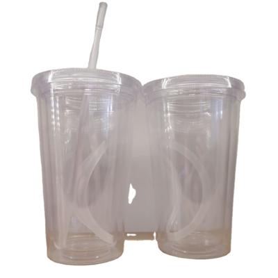 China Viable Customized Color Changing 16oz Acrylic Water Cup Tumbler With Lid And Straw With BPA Free Clean Plastic Water Tumbler for sale